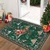 imageASPMIZ Christmas Santa Claus Area Rug 3x5 Washable Non Slip Red Living Room Rugs Low Pile Soft Faux Wool Large Entryway Rug Indoor Winter Floor Carpet for Bedroom Dining Room Christmas DecorationsGreen