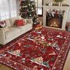 imageASPMIZ Christmas Santa Claus Area Rug 3x5 Washable Non Slip Red Living Room Rugs Low Pile Soft Faux Wool Large Entryway Rug Indoor Winter Floor Carpet for Bedroom Dining Room Christmas DecorationsRed