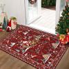 imageASPMIZ Christmas Santa Claus Area Rug 3x5 Washable Non Slip Red Living Room Rugs Low Pile Soft Faux Wool Large Entryway Rug Indoor Winter Floor Carpet for Bedroom Dining Room Christmas DecorationsRed