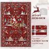 imageASPMIZ Christmas Santa Claus Area Rug 3x5 Washable Non Slip Red Living Room Rugs Low Pile Soft Faux Wool Large Entryway Rug Indoor Winter Floor Carpet for Bedroom Dining Room Christmas DecorationsRed