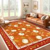 imageASPMIZ Fall Area Rug 5x7 Thanksgiving Rug Washable Non Slip Soft Faux Wool Vintage Autumn Pumpkin Maple Leaves Living Room Rugs Low Pile Fall Decorations for Home Bedroom Dining RoomVintage Pumpkins Leaves