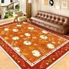 imageASPMIZ Fall Area Rug 5x7 Thanksgiving Rug Washable Non Slip Soft Faux Wool Vintage Autumn Pumpkin Maple Leaves Living Room Rugs Low Pile Fall Decorations for Home Bedroom Dining RoomVintage Pumpkins Leaves