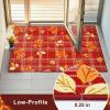 imageASPMIZ Fall Area Rugs 3x5 Plaid Living Room Rug Maple Leaves Washable Rug Orange Bedroom Rugs for Living Room Soft Faux Wool Throw Carpet fpr Entryway Office Nursery RedPlaid Maple Leaf  Red