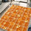 imageASPMIZ Fall Area Rugs 3x5 Plaid Living Room Rug Maple Leaves Washable Rug Orange Bedroom Rugs for Living Room Soft Faux Wool Throw Carpet fpr Entryway Office Nursery RedPlaid Maple Leaf  Orange