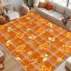 imageASPMIZ Fall Area Rugs 3x5 Plaid Living Room Rug Maple Leaves Washable Rug Orange Bedroom Rugs for Living Room Soft Faux Wool Throw Carpet fpr Entryway Office Nursery RedPlaid Maple Leaf  Orange