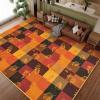 imageASPMIZ Fall Area Rugs 3x5 Plaid Living Room Rug Maple Leaves Washable Rug Orange Bedroom Rugs for Living Room Soft Faux Wool Throw Carpet fpr Entryway Office Nursery RedBuffalo Maple Leaf
