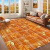 imageASPMIZ Fall Area Rugs 3x5 Plaid Living Room Rug Maple Leaves Washable Rug Orange Bedroom Rugs for Living Room Soft Faux Wool Throw Carpet fpr Entryway Office Nursery RedPlaid Maple Leaf  Orange