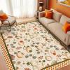 imageASPMIZ Fall Area Rugs 3x5 Plaid Living Room Rug Maple Leaves Washable Rug Orange Bedroom Rugs for Living Room Soft Faux Wool Throw Carpet fpr Entryway Office Nursery RedPumpkin  Beige