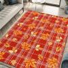imageASPMIZ Fall Area Rugs 3x5 Plaid Living Room Rug Maple Leaves Washable Rug Orange Bedroom Rugs for Living Room Soft Faux Wool Throw Carpet fpr Entryway Office Nursery RedPlaid Maple Leaf  Red