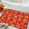 imageASPMIZ Fall Area Rugs 3x5 Plaid Living Room Rug Maple Leaves Washable Rug Orange Bedroom Rugs for Living Room Soft Faux Wool Throw Carpet fpr Entryway Office Nursery RedPlaid Maple Leaf  Red