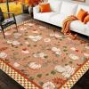 imageASPMIZ Fall Area Rugs 3x5 Plaid Living Room Rug Maple Leaves Washable Rug Orange Bedroom Rugs for Living Room Soft Faux Wool Throw Carpet fpr Entryway Office Nursery RedPumpkin  Orange