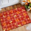 imageASPMIZ Fall Area Rugs 3x5 Plaid Living Room Rug Maple Leaves Washable Rug Orange Bedroom Rugs for Living Room Soft Faux Wool Throw Carpet fpr Entryway Office Nursery RedPlaid Maple Leaf  Red