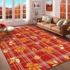 imageASPMIZ Fall Area Rugs 3x5 Plaid Living Room Rug Maple Leaves Washable Rug Orange Bedroom Rugs for Living Room Soft Faux Wool Throw Carpet fpr Entryway Office Nursery RedPlaid Maple Leaf  Red
