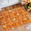 imageASPMIZ Fall Area Rugs 3x5 Plaid Living Room Rug Maple Leaves Washable Rug Orange Bedroom Rugs for Living Room Soft Faux Wool Throw Carpet fpr Entryway Office Nursery RedPlaid Maple Leaf  Orange
