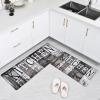 imageASPMIZ Farmhouse Kitchen Rug and Runner Set Washable Cushioned Anti Fatigue Kitchen Mat 2 Pcs Non Slip Waterproof PVC Standing Kitchen Floor Mat for Sink Office Laundry Home 18quot x 48quot  18quot x 30quotKitchen