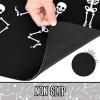 imageASPMIZ Halloween Door Welcome Mat Non Slip Washable Skeleton IndoorOutdoor Black Entrance Mat Horror Rubber Rug Skull Area Rug Home Decor 18quot x 30quot