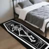 imageASPMIZ Halloween Rug Coffin Skeleton Spider Web Kitchen Runner Rug for Hallways Black Washable Runner Rug Non Slip Halloween Kitchen Mat for Bathroom Halloween Decorations Indoor 19x59 Inch