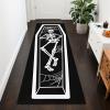 imageASPMIZ Halloween Rug Coffin Skeleton Spider Web Kitchen Runner Rug for Hallways Black Washable Runner Rug Non Slip Halloween Kitchen Mat for Bathroom Halloween Decorations Indoor 19x59 Inch
