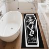 imageASPMIZ Halloween Rug Coffin Skeleton Spider Web Kitchen Runner Rug for Hallways Black Washable Runner Rug Non Slip Halloween Kitchen Mat for Bathroom Halloween Decorations Indoor 19x59 Inch