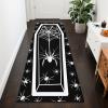 imageASPMIZ Halloween Runner Rug Coffin Spider Cobweb Washable Runner Rug Non Slip Halloween Rug Runners for Hallways Black Kitchen Mat for Floor Bathroom Halloween Decorations Indoor 19x59 Inch