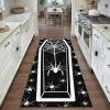 imageASPMIZ Halloween Runner Rug Coffin Spider Cobweb Washable Runner Rug Non Slip Halloween Rug Runners for Hallways Black Kitchen Mat for Floor Bathroom Halloween Decorations Indoor 19x59 Inch