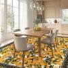 imageASPMIZ Mustard Yellow Area Rug 8x10 Vintage Floral Large Rugs for Living Room Washable Lemon Throw Rugs Non Slip Foldable Soft Low Pile Floor Carpet for Bedroom Kitchen Dining Room Nursery OfficeMustard Yellow