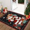 imageASPMIZ Christmas Area Rug 5x7 Santa Claus Living Room Rug Washable Rugs Non Slip for Bedroom Low Pile Faux Wool Soft Rugs for Dining Room Home Office Holiday Christmas Decorations RedBlack