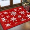 imageASPMIZ Christmas Area Rugs 8x10 Living Room Rug Snowflake Rugs for Bedroom Red Washable Rug Low Pile Winter Non Slip Carpet Soft Faux Wool Throw Carpet for Entryway Office Nursery RedRed