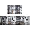 imageASPMIZ Farmhouse Kitchen Rug and Runner Set Washable Cushioned Anti Fatigue Kitchen Mat 2 Pcs Non Slip Waterproof PVC Standing Kitchen Floor Mat for Sink Office Laundry Home 18quot x 48quot  18quot x 30quotKitchen