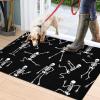 imageASPMIZ Halloween Door Welcome Mat Non Slip Washable Skeleton IndoorOutdoor Black Entrance Mat Horror Rubber Rug Skull Area Rug Home Decor 18quot x 30quot