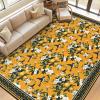 imageASPMIZ Mustard Yellow Area Rug 8x10 Vintage Floral Large Rugs for Living Room Washable Lemon Throw Rugs Non Slip Foldable Soft Low Pile Floor Carpet for Bedroom Kitchen Dining Room Nursery OfficeMustard Yellow