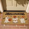 imageASPMIZ 2 Piece Halloween Door Mat Combo Set  Black Witch Coir Doormat Non Slip  28x43 Inches Buffalo Plaid Rug Washable Halloween Welcome Mat for Front Door Porch Entryway Holiday DecorationsHalloween Ghost