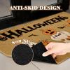 imageASPMIZ 2 Piece Halloween Door Mat Combo Set  Black Witch Coir Doormat Non Slip  28x43 Inches Buffalo Plaid Rug Washable Halloween Welcome Mat for Front Door Porch Entryway Holiday DecorationsHalloween Ghost