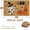 imageASPMIZ 2 Piece Halloween Door Mat Combo Set  Black Witch Coir Doormat Non Slip  28x43 Inches Buffalo Plaid Rug Washable Halloween Welcome Mat for Front Door Porch Entryway Holiday DecorationsBoo Ghost