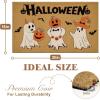 imageASPMIZ 2 Piece Halloween Door Mat Combo Set  Black Witch Coir Doormat Non Slip  28x43 Inches Buffalo Plaid Rug Washable Halloween Welcome Mat for Front Door Porch Entryway Holiday DecorationsHalloween Ghost
