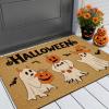 imageASPMIZ 2 Piece Halloween Door Mat Combo Set  Black Witch Coir Doormat Non Slip  28x43 Inches Buffalo Plaid Rug Washable Halloween Welcome Mat for Front Door Porch Entryway Holiday DecorationsHalloween Ghost
