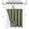 imageASPMIZ Farmhouse Shower Curtain and Liner Set No Hook Shower Curtain with Snap in Liner Fabric Rustic Washable Waterproof Bathroom Curtains with Button Mesh Top Window Pink Striped 71x 74Green