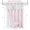 imageASPMIZ Farmhouse Shower Curtain and Liner Set No Hook Shower Curtain with Snap in Liner Fabric Rustic Washable Waterproof Bathroom Curtains with Button Mesh Top Window Pink Striped 71x 74Pink Striped