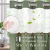 imageASPMIZ Farmhouse Shower Curtain and Liner Set No Hook Shower Curtain with Snap in Liner Fabric Rustic Washable Waterproof Bathroom Curtains with Button Mesh Top Window Pink Striped 71x 74Green