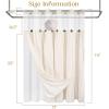 imageASPMIZ Farmhouse Shower Curtain and Liner Set No Hook Shower Curtain with Snap in Liner Fabric Rustic Washable Waterproof Bathroom Curtains with Button Mesh Top Window Pink Striped 71x 74Beige Striped