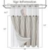 imageASPMIZ Farmhouse Shower Curtain and Liner Set No Hook Shower Curtain with Snap in Liner Fabric Rustic Washable Waterproof Bathroom Curtains with Button Mesh Top Window Pink Striped 71x 74Brown Striped
