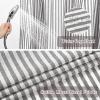imageASPMIZ Farmhouse Shower Curtain and Liner Set No Hook Shower Curtain with Snap in Liner Fabric Rustic Washable Waterproof Bathroom Curtains with Button Mesh Top Window Pink Striped 71x 74Brown Striped