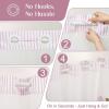imageASPMIZ Farmhouse Shower Curtain and Liner Set No Hook Shower Curtain with Snap in Liner Fabric Rustic Washable Waterproof Bathroom Curtains with Button Mesh Top Window Pink Striped 71x 74Pink Striped