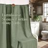 imageASPMIZ Farmhouse Shower Curtain and Liner Set No Hook Shower Curtain with Snap in Liner Fabric Rustic Washable Waterproof Bathroom Curtains with Button Mesh Top Window Pink Striped 71x 74Green