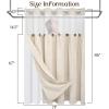 imageASPMIZ Farmhouse Shower Curtain and Liner Set No Hook Shower Curtain with Snap in Liner Fabric Rustic Washable Waterproof Bathroom Curtains with Button Mesh Top Window Pink Striped 71x 74Linen Color