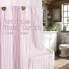 imageASPMIZ Farmhouse Shower Curtain and Liner Set No Hook Shower Curtain with Snap in Liner Fabric Rustic Washable Waterproof Bathroom Curtains with Button Mesh Top Window Pink Striped 71x 74Pink Striped