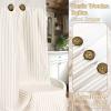 imageASPMIZ Farmhouse Shower Curtain and Liner Set No Hook Shower Curtain with Snap in Liner Fabric Rustic Washable Waterproof Bathroom Curtains with Button Mesh Top Window Pink Striped 71x 74Beige Striped
