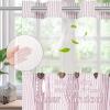 imageASPMIZ Farmhouse Shower Curtain and Liner Set No Hook Shower Curtain with Snap in Liner Fabric Rustic Washable Waterproof Bathroom Curtains with Button Mesh Top Window Pink Striped 71x 74Pink Striped
