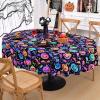 imageASPMIZ Halloween Tablecloth Rectangle Table Waterproof Blacklight Spooky Pumpkin Table Cloth Washable Polyester UV Reactive Table Cloth WrinkleFree Table Cover for Halloween Decorations 60 x 104Pumpkin