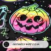 imageASPMIZ Halloween Tablecloth Rectangle Table Waterproof Blacklight Spooky Pumpkin Table Cloth Washable Polyester UV Reactive Table Cloth WrinkleFree Table Cover for Halloween Decorations 60 x 104Pumpkin